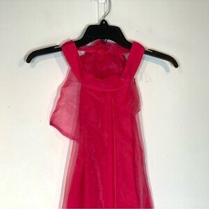 VICI Organza Halter Bodysuit in Hot Pink